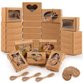 Custom Small Rectangle Kraft Paper Box Clear Window Jute Rope Wholesale Gift Box Packaging for Perfume Candle Christmas