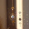 Natural Stone Pentagram Star Pendant Crystals Quartz Sun Catchers Wind Chime Crystal Hanging for Living Room