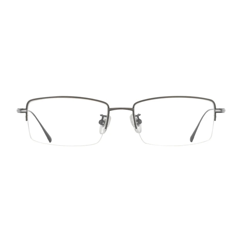 Wholesale Cheap Half Rim Men's Optical Titanium Glasses Eyeglass Frames with Diamond Face Shape Match