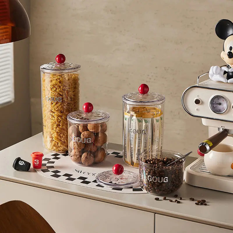 Multifunction PET Airtight Plastic Food Storage Container Set Shaped Dry Food Storage for Nuts Pasta Coffee Beans
