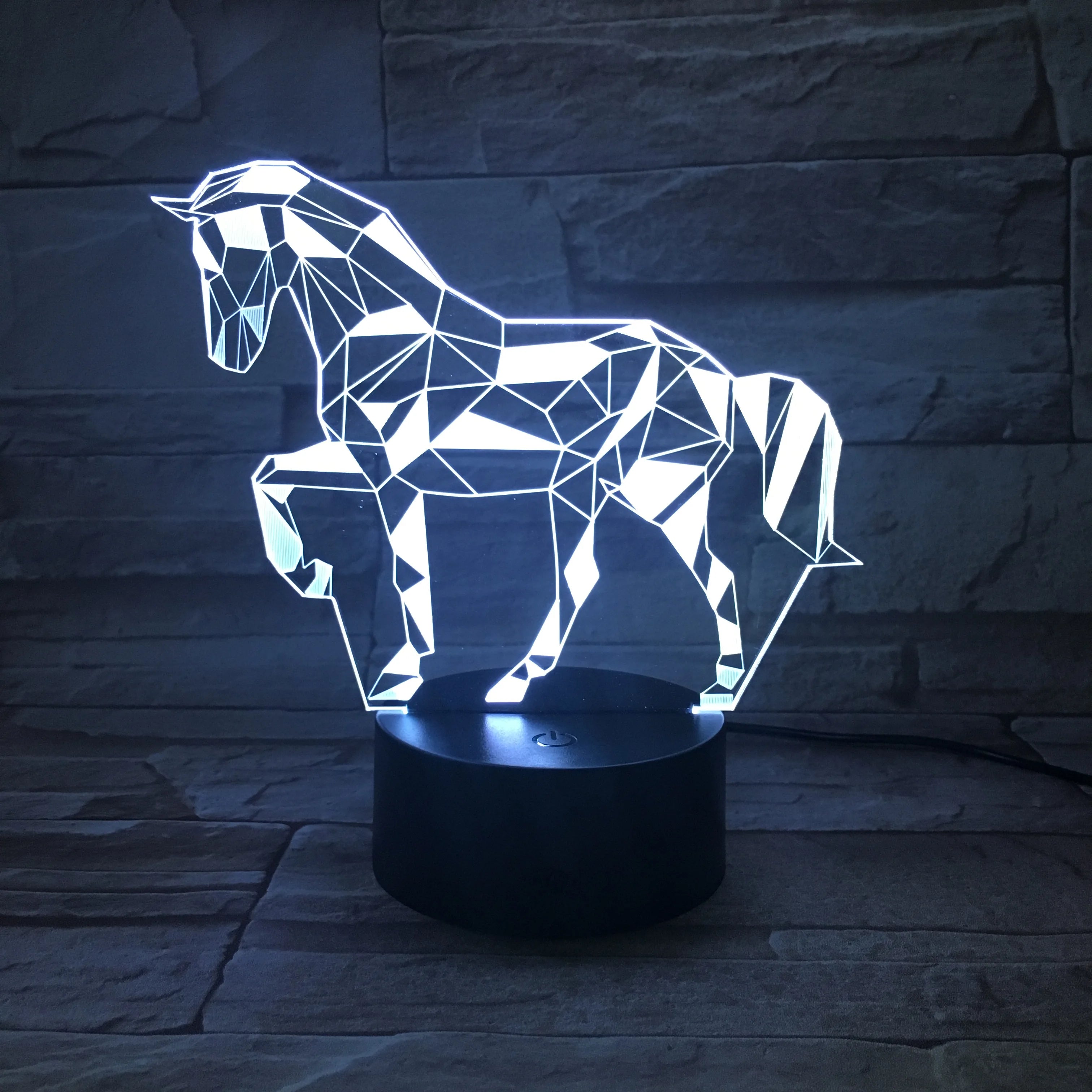 Unicorn Customized RGB Kids Room Creative Usb 3AA Battery 3D Illusion Acrylic Base Children Desk Table LED Night Light Lamp