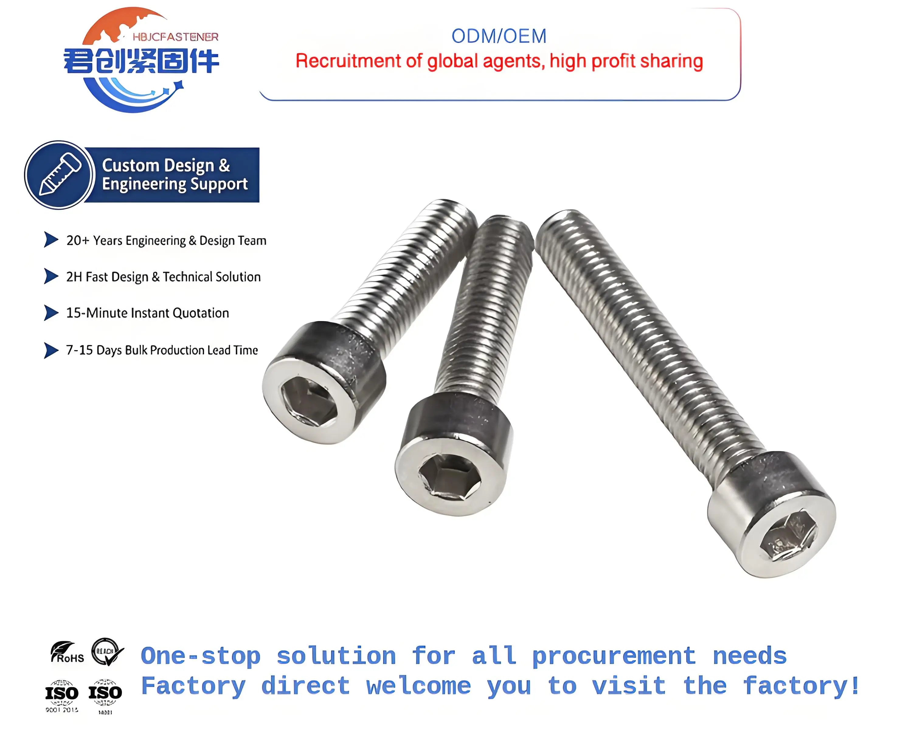Hex Socket Bolt China Wholesale Hex Head Din912 Hexagon Socket Bolts M6 M7 M8 Popular Stainless Steel Nuts and Bolts