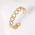 HOVANCI Hollow Cuff Bangles Heart Jewelry 18k Gold Plated Bangles Jewelry Women Joyeria De Acero Inoxidable