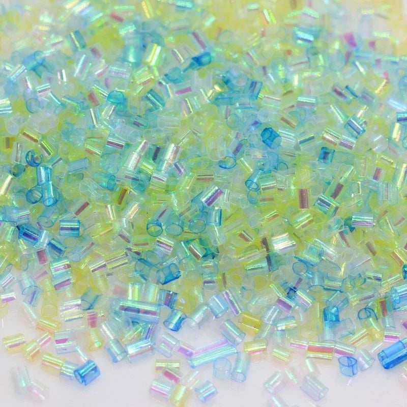 Candy Color Transparent Smooth Surface Miniature Plastic Roll Fillers Bingsu Beads for Slime Filling Decorations Accessories