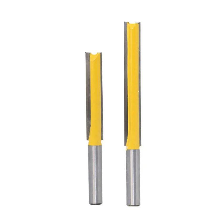 8mm Shank 2" 3" Inch Long 3/8 1/2 Diameter Woodworking Straight Router Bits with Carbide Tooth Carpentry Cutter Tools