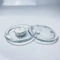 Transparent Small Glass Tealight Candle Holder for Home Decoration Christmas Candelabra and Pillar Candle Tray Plates