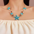 Beach Starfish Shell Coral Necklace Summer Casual Bohemian Necklace Wholesale N26097