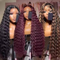 Wholesale Brazilian 13x6 HD Human Hair Transparent Lace Front Wig for Black Women Deep Wave 13*4 HD Swiss Lace Frontal Wigs