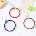 Colorful Rhinestone Bracelet Key Ring Unisex Charm Bangle Keychain Wristlet Hoop Dangle Keyring Fashion Accessories