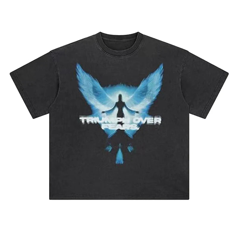 Customized Street Acid-washed Retro T Shirt Personalized Custom Printed Washed Faded Unisex Tops Casual Men's T-shirts