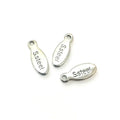 Jewelry Making Accessories-Stainless Steel Crimp & End Beads with Ovall Pendant Features Words on It