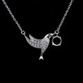 Sterling Silver 7*7mm Semi Mount Necklace Empty Frame Support Blank Claw Setting S925 Base Without Center Stone for DIY Inlay