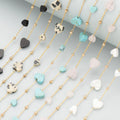 GUFEATHER C318 Stainless Steel Nickel Free REACH Certified Natural Stone Shell DIY Chain 1m/lot for Necklace Bracelet Bag