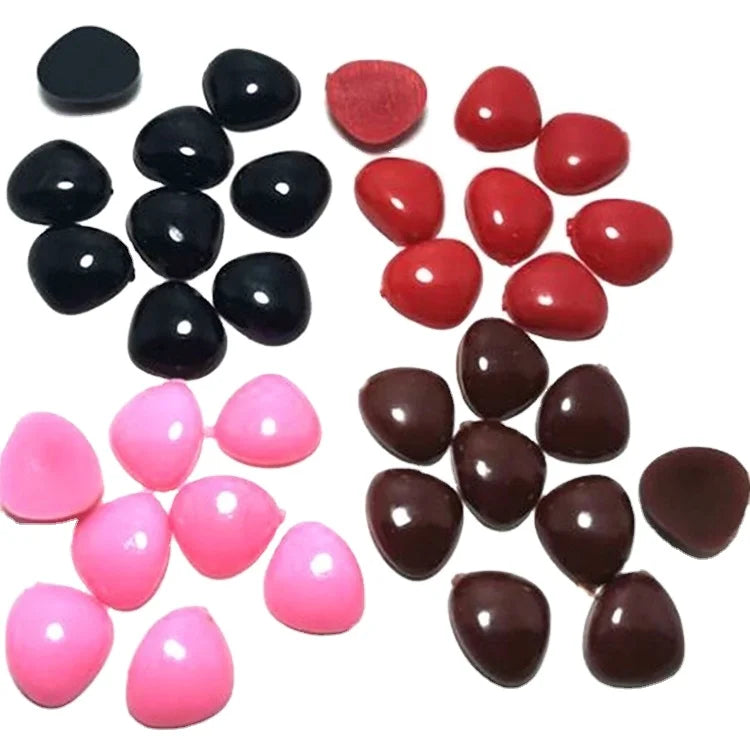 Wholesale Black Red Pink Plastic Flatback Bear Buttons Triangle Nose Eyes for Sewing Crafting DIY Safety