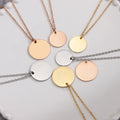 Stainless Steel Round Disc Pendant Necklace DIY Lettering Short Necklace Choker Necklace Women