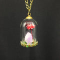 Red Dry Flower Necklace Glass Bottle Glow Necklace Dainty Amethyst Natural Stone Handmade Luminous Necklace for Girls Women