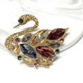 jewelry fashion alloy brass crystal swan charm designer brooches and brooch pins pins accessories women