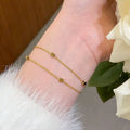 HOTWAY Stainless Steel Square Multi-layer Wrapped Bracelet Fashion Snake Chain Bracelet Jewelry Gift for Women