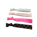 200pcs Assorted Colors Gold Eyelash Print Knotted Hair Tie Elastic Hairband Bracelet Wristband Wholesale Girls Ponytail Holder