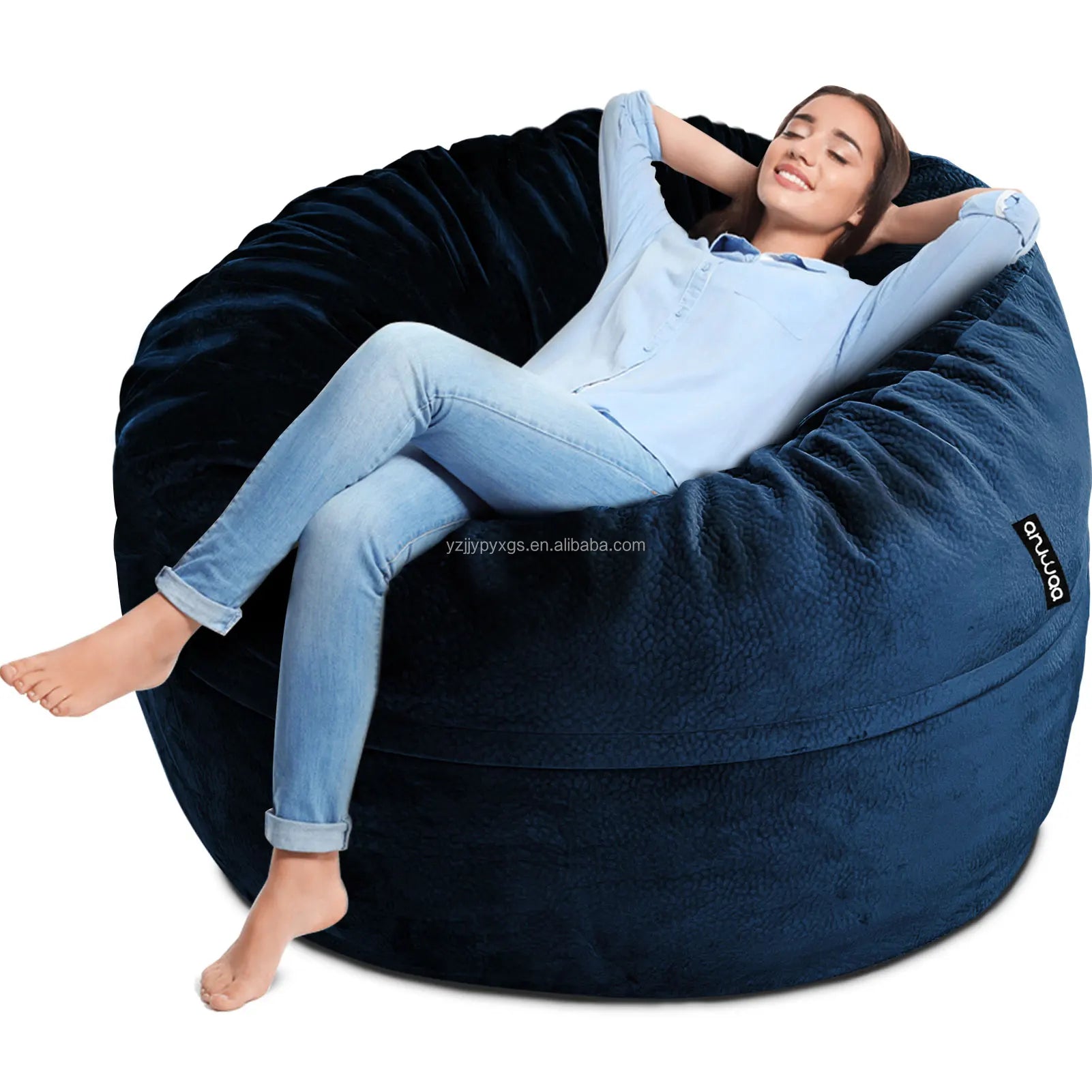 Low Moq Custom Giant Beanbag Foam Sponge Filled Single Beanbag Living Room Reading Play Sofa Chair