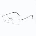 High Quality Eyewear Mens Luxury Rave Rimless Rectangle 2024 Titanium Frame Eyewear Optical
