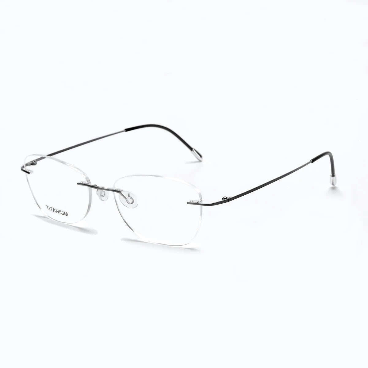 High Quality Eyewear Mens Luxury Rave Rimless Rectangle 2024 Titanium Frame Eyewear Optical