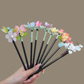 Luxury Ancient Style Hairpin Vintage Elegant Chinese Wooden Hair Stick for Women Handmade Exquisite Flower Tassel Hairpins