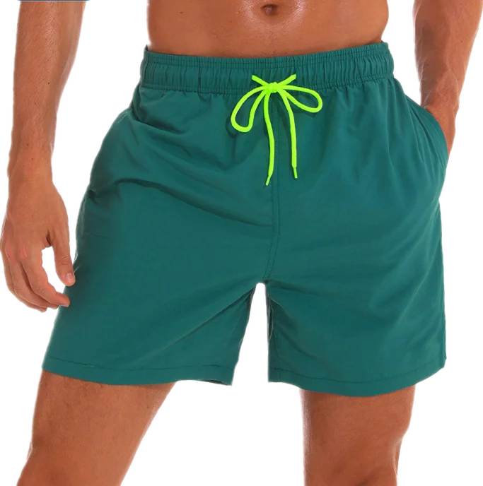 Summer Custom Logo 15 Colors Quick Dry Men's Surf Board Mesh Inside Beach Shorts Fitness Gym 100% Nylon Men Beach Shorts