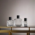 Luxury Women Glass Perfume Bottles 50ml 30ml 100ml Square Flat with Easy Open Spray Cap Great Mini Car Packaging