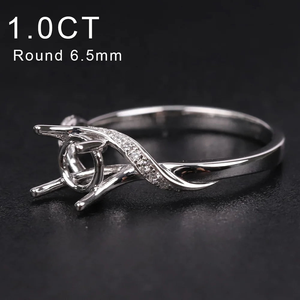 JDCR99 Abiding Wholesale Price Pave Moissanite Diamond Side Stones 9K 10K 14K 18K Real Gold Semi Mount Setting Ring Blank