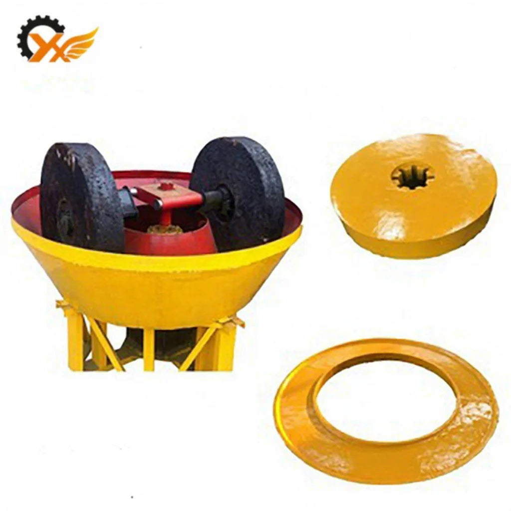 Gold Grinding Machine 1100 Wet Pan Mill with Bearing AC Motor 6-7t/day Capacity for Gold Extraction Processing CE ISO Certified