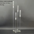 Zhuoyun New Product Handmade 4 5 8 9 Arms Tube Transparent Wedding Decoration Candlestick Holder
