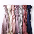 2024 New Cross Border E-commerce Scarf Imitation Silk Fabric Silk Interlining Solid Color Shawl Smooth Muslim Women's Headband