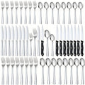 Homechan 24/48/72 Piece Stainless Steel Flatware Sets Stock for Weddings and Restaurant Use