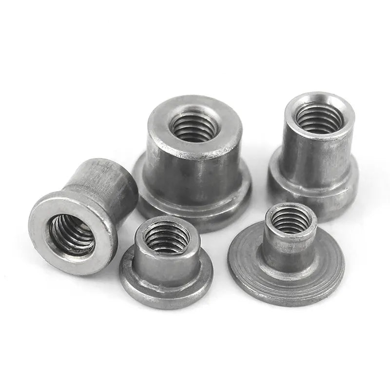 Carbon Steel Threaded Bushing Shoulder Nut M8 Round Tube Coarse Thread Step Weld Nuts Metal Bushing Spacers