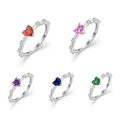 QX Engagement 925 Sterling Silver Rhodium Plated Heart Cut Cubic Zirconia Wedding CLASSIC Women Rings