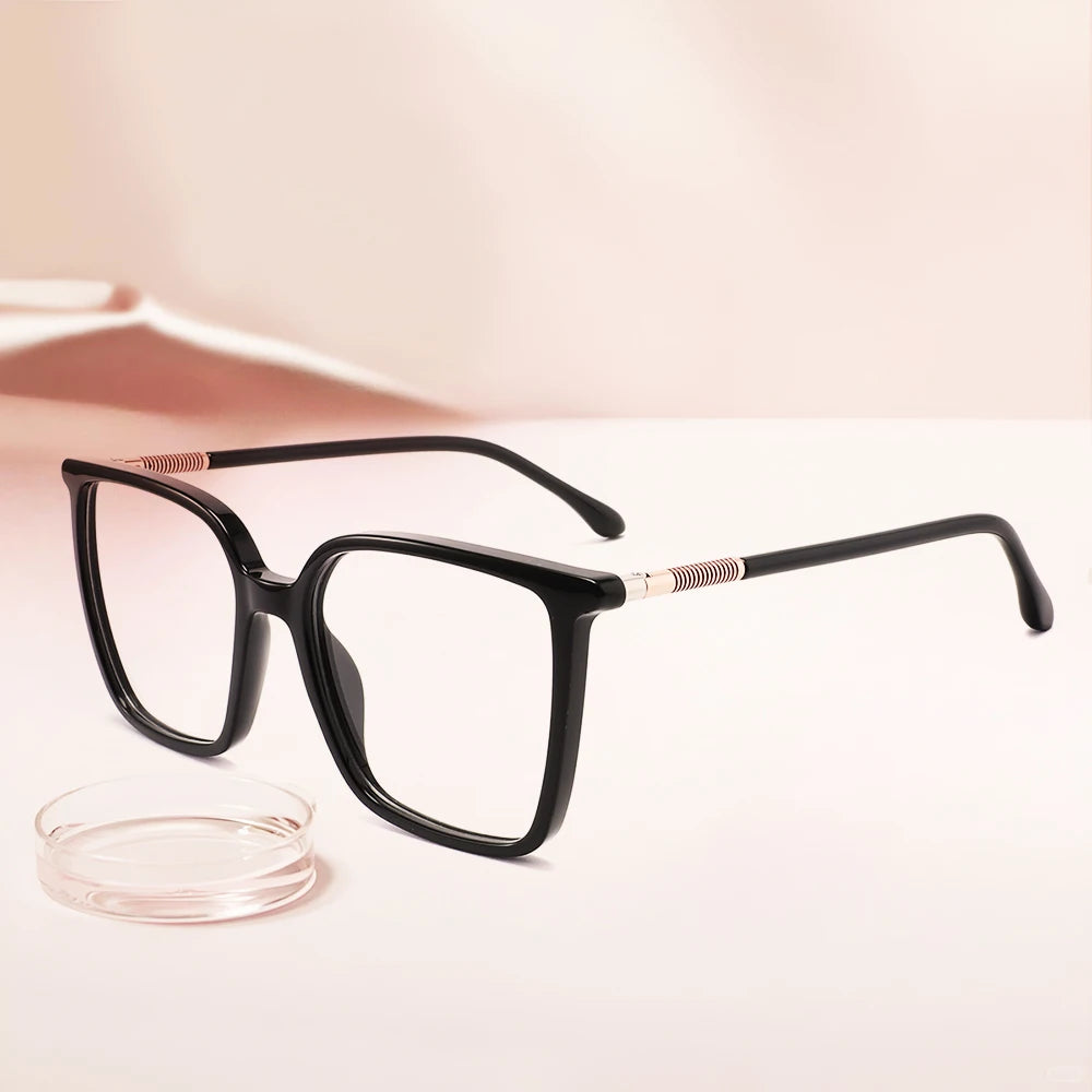 2026 Trending Optical Eyeglasses Frames Acetate Black and Transparent Computer Spectacles for Men and Women Fashion Eyewear