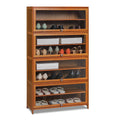 Shoe Storage Cabinet with Acrylic Doors Bamboo Display Shelf Organizer Stand