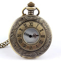 Antique Roman Style Double Skeleton Steampunk Mechanical Pocket Watch