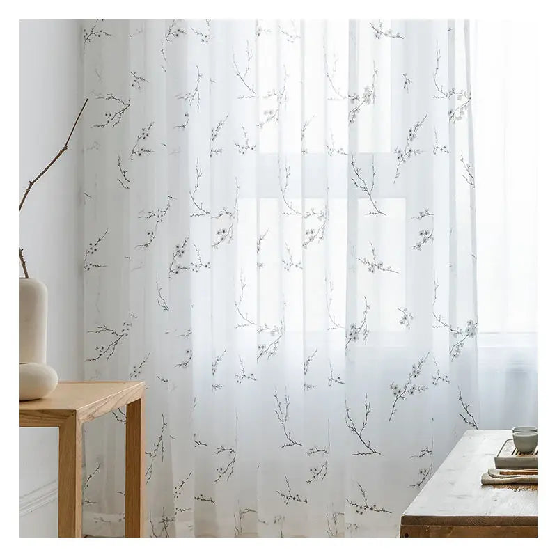 Innermor European & American Style Decorative Floral Tulle Curtains 100% Polyester Customizable for Bedroom Living Room Hotel
