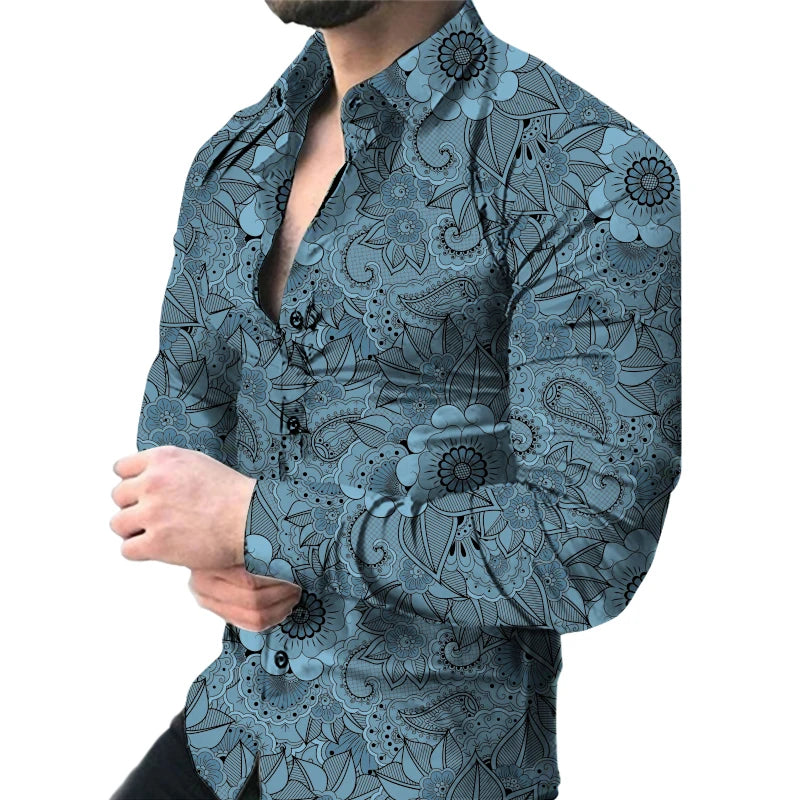 New Arrival Men's Fashion Stretch Casual Shirts Full Sleeve Wrinkle-Free Single Breasted for Spring Summer