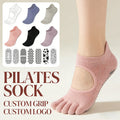 Custom Indoor Five Toe Yoga Barre Stockings Casual Low Cut Ankle Knitted Socks Women Grip Anti Slip Custom Logo Pilates Socks