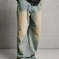 2024 New Fashion Men's Jeans Classic Unisex Man Straight Denim Wide-leg Pants Hip Hop Black and Blue Blank Baggy Jeans