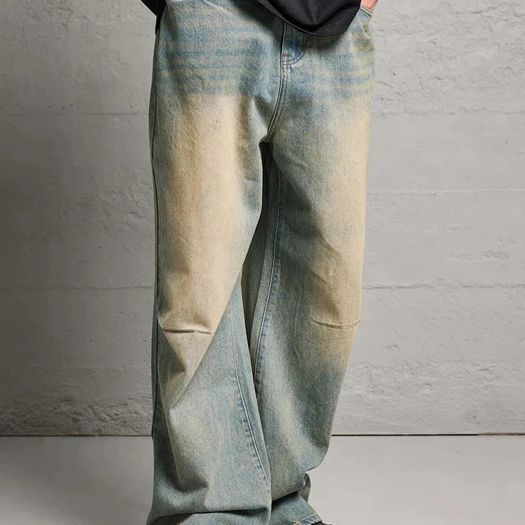 2024 New Fashion Men's Jeans Classic Unisex Man Straight Denim Wide-leg Pants Hip Hop Black and Blue Blank Baggy Jeans