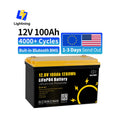 Real Capacity Class A GoKWh EU Stock 12V 100Ah 200Ah Lithium Solar Battery Lifepo4 Battery 24V 48V Lithium Pack RV Camping Car