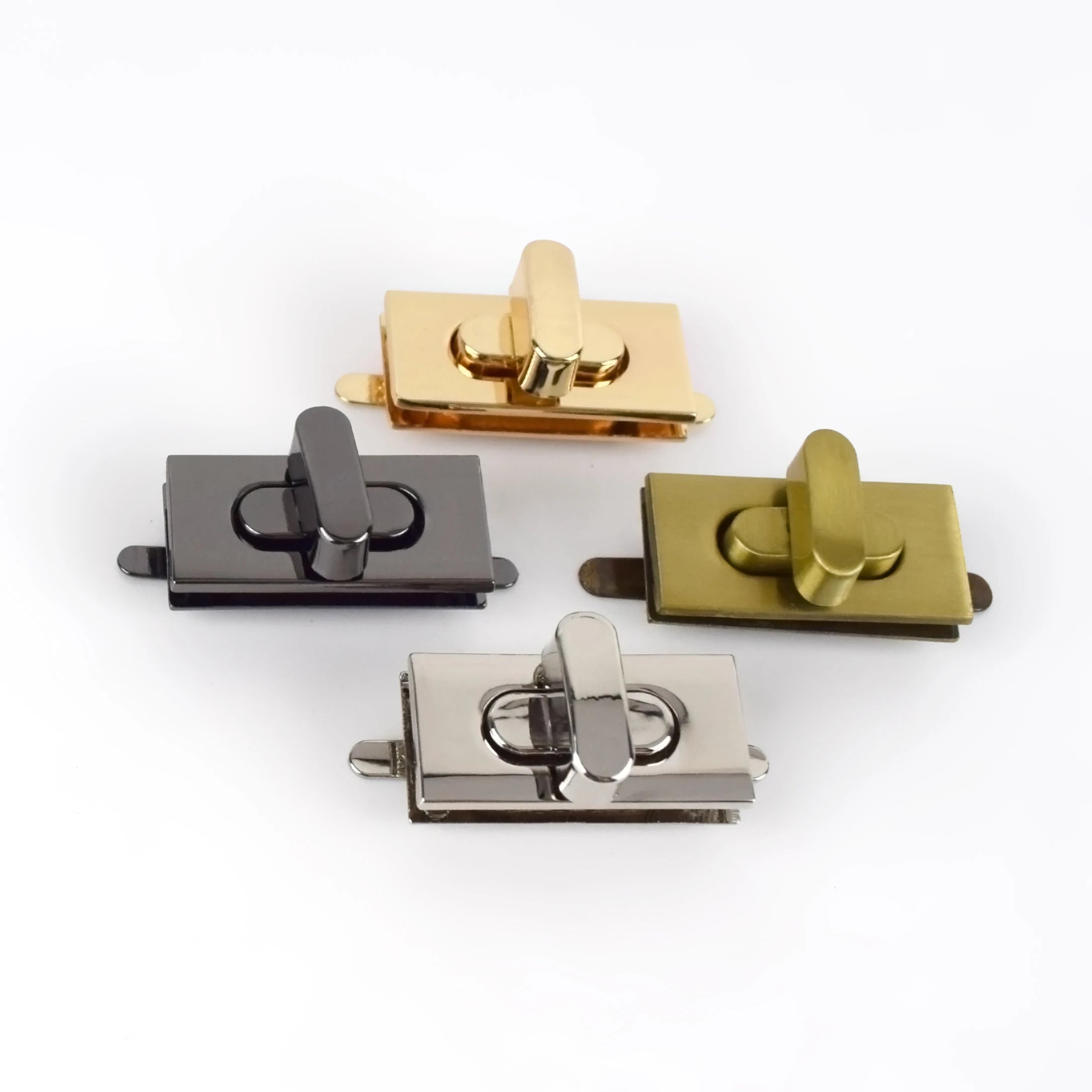 MeeTee BF451 Fashion Handbag Fitting Accessories Square Shape Bag Lock Alloy Turn Twist Lock for Leather Bags Hardware