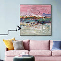 New Design Unique Pink Art Wall Decorative Abstract Oil Painting for Bedroom and Home Pintura Al Oleo a Mano