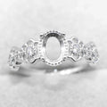 Semi Mount 5*7mm Sterling Silver Ring Frame Empty Blank Support Claw Setting S925 Base Holder Without Center Stone for DIY Inlay