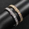 VEROMCA New Arrival 8mm Flip Clasp Hip Hop Bracelet Fashion Square Bronze Zircon Bracelet