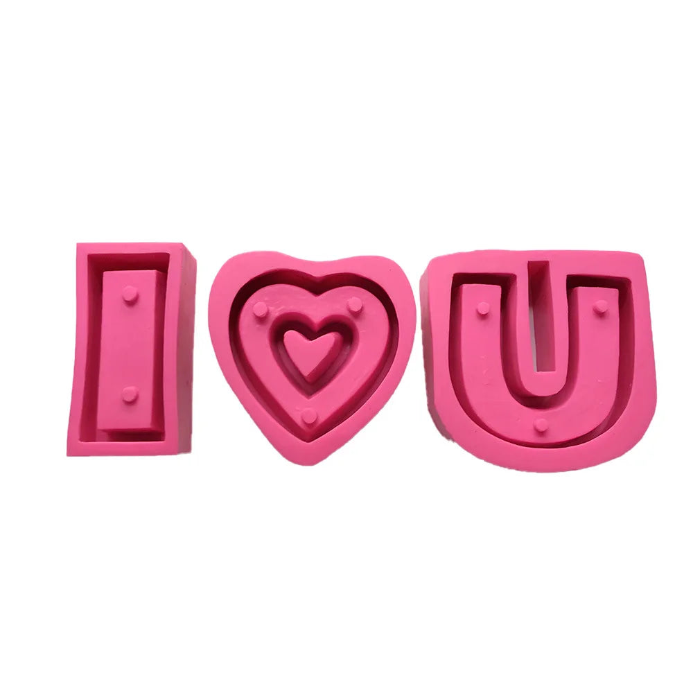 New I Love You Series IOU Silicone Mold for Water Concrete Cement Flowerspot Decor Durable and Easy-to-Use Comes with OPP Bag